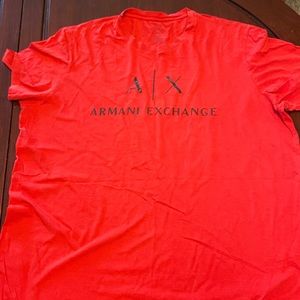 RED ARMANI EXCHANGE T SHIRT XXL MENS FASHION
